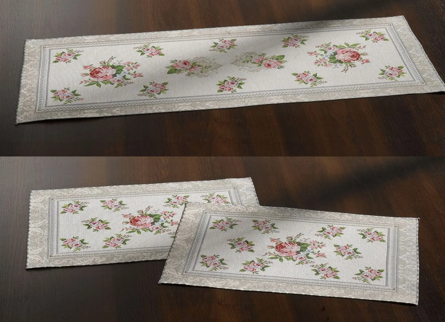 Tisch- und Raumdekoration mit romantischem Rosenmotiv