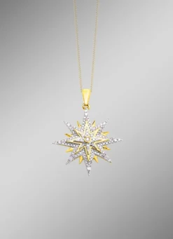 Toller Stern-Anhänger mit Brillanten und Diamanten