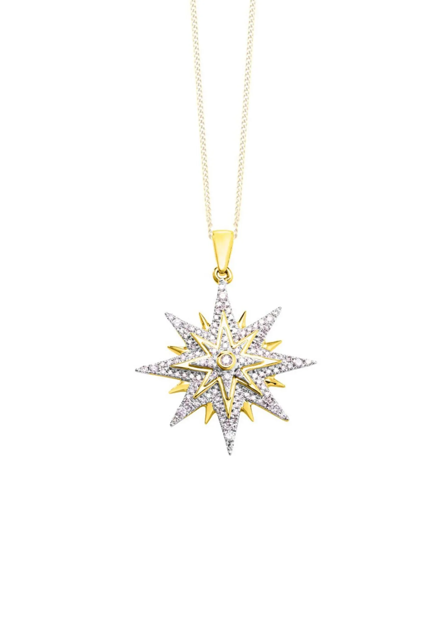 Toller Stern-Anhänger mit Brillanten und Diamanten