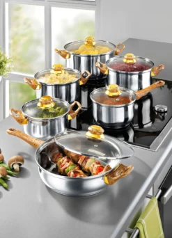 Topf-Set aus Edelstahl, 12-teilig