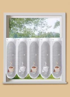 Transparenter Kurzstore mit Kaffeetassen-Motiv