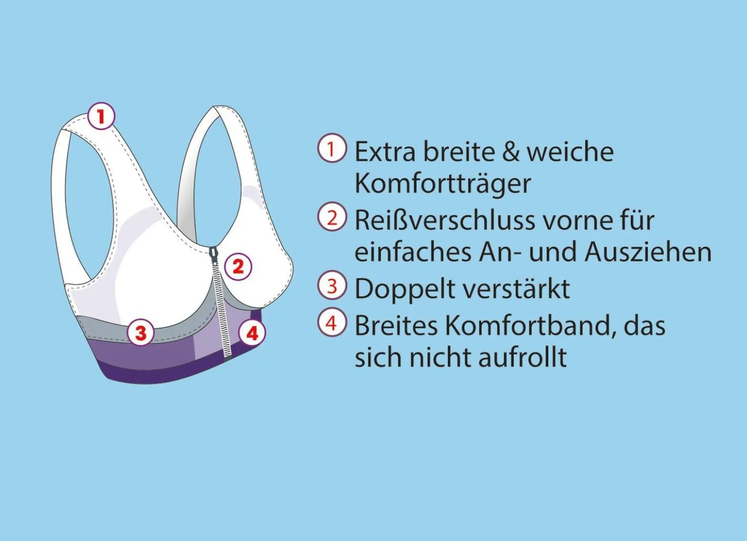 Traum-BH mit Reißverschluss, 5er-Set