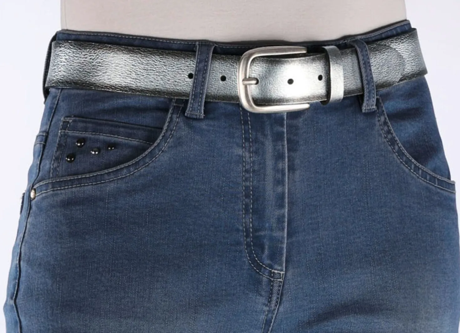 Trendiger Damen-Gürtel, aus Leder, 3,5 cm breit