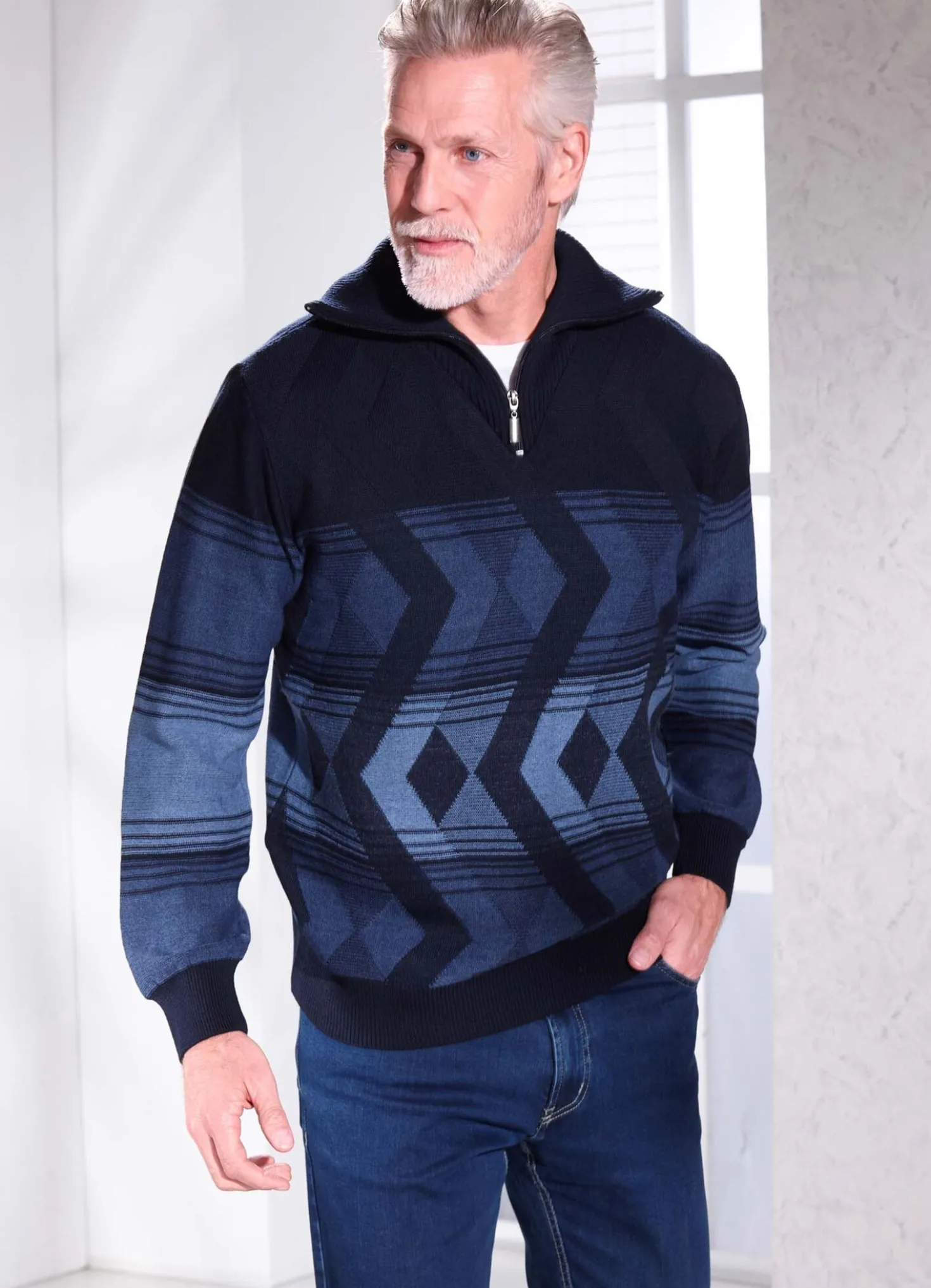 Troyer mit Jacquardmuster