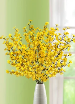 Täuschend echt aussehende Forsythienzweige, 5er-Set