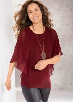 Unifarbene Poncho-Tunika