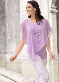 Unifarbene Poncho-Tunika