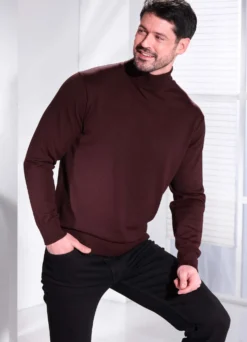 Unifarbener Rollkragenpullover