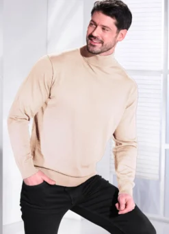 Unifarbener Rollkragenpullover