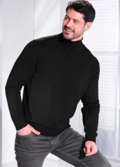 Unifarbener Rollkragenpullover