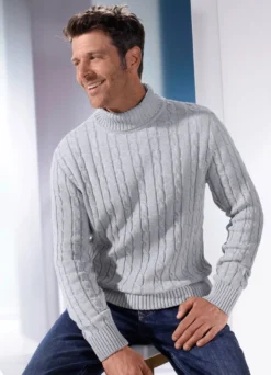 Unifarbener Rollkragenpullover