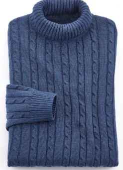 Unifarbener Rollkragenpullover