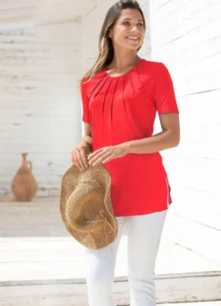Unifarbene Shirt-Tunika