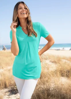 Unifarbene Shirt-Tunika