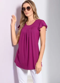 Unifarbene Shirt-Tunika