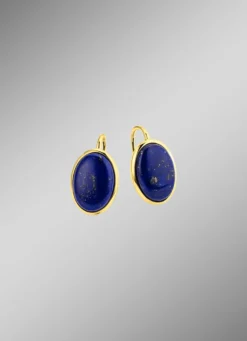 Vergoldete Ohrringe mit Lapislazuli