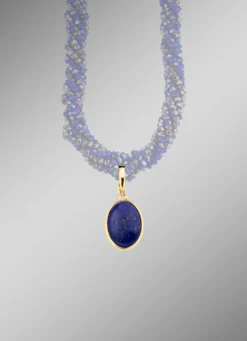 Vergoldeter Anhänger mit Lapislazuli