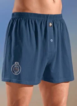 Viererpack Boxershorts, uni mit Druckmotiv