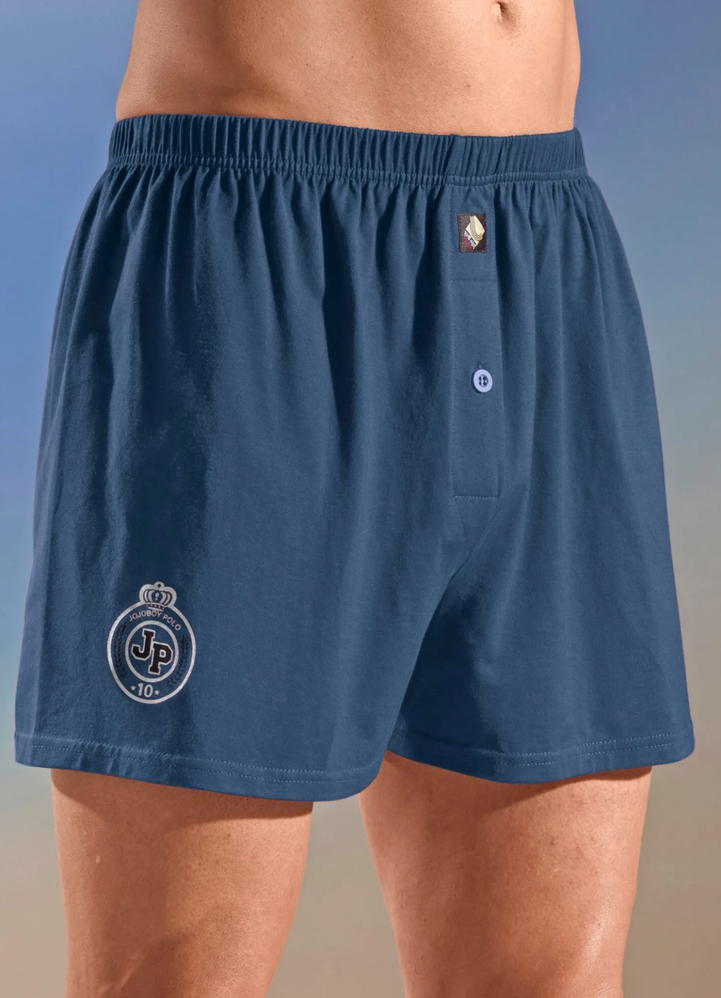 Viererpack Boxershorts, uni mit Druckmotiv