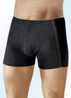 Viererpack Pants, uni mit seitlichen Kontraststreifen