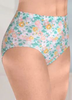 Viererpack Slips mit buntem Floraldessin