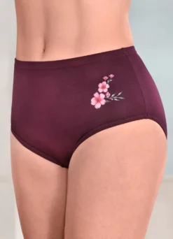 Viererpack Slips mit hübschem Blumenmotiv