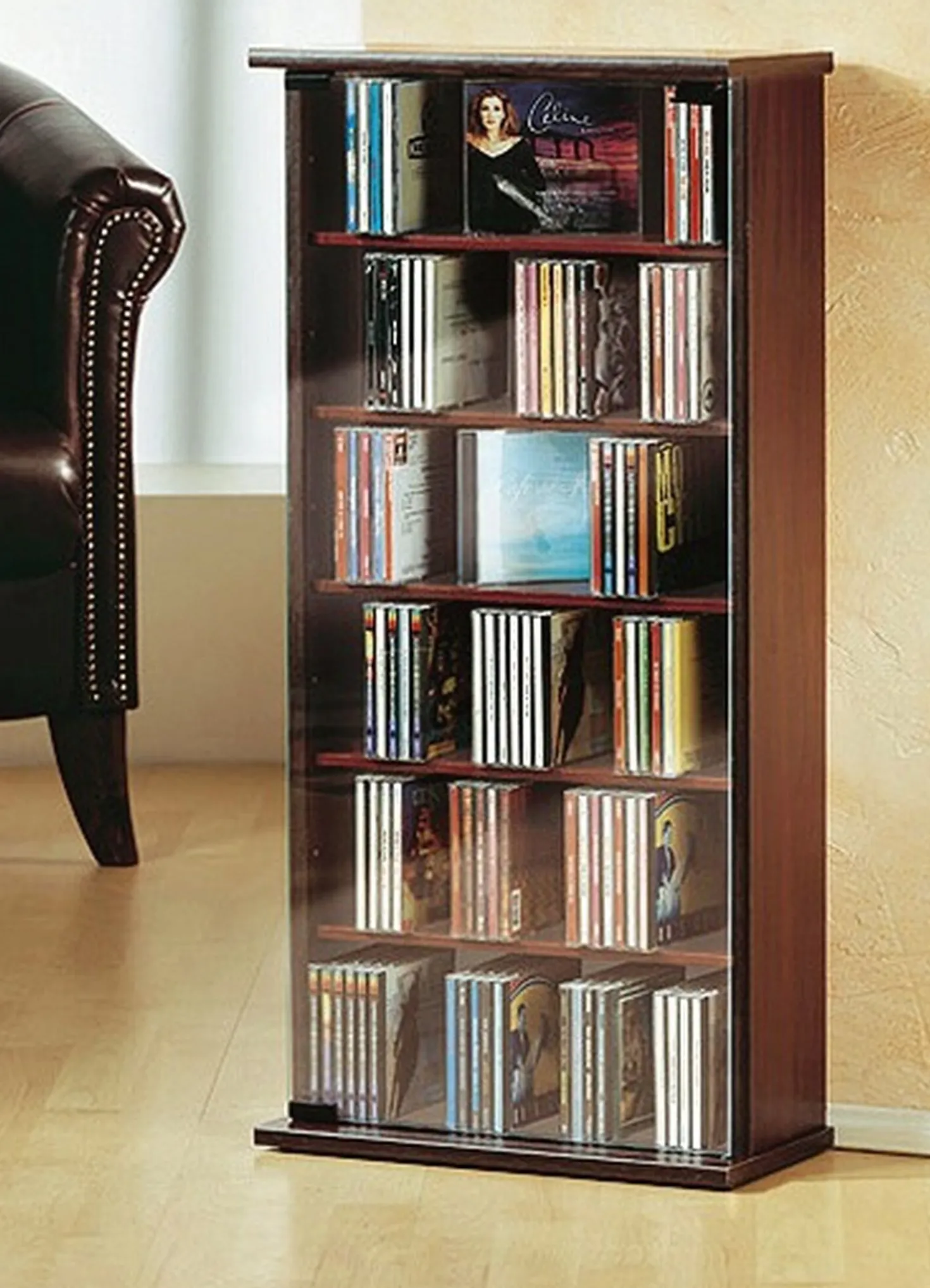 Vitrine mit ESG-Sicherheitsglas für 150 CDs
