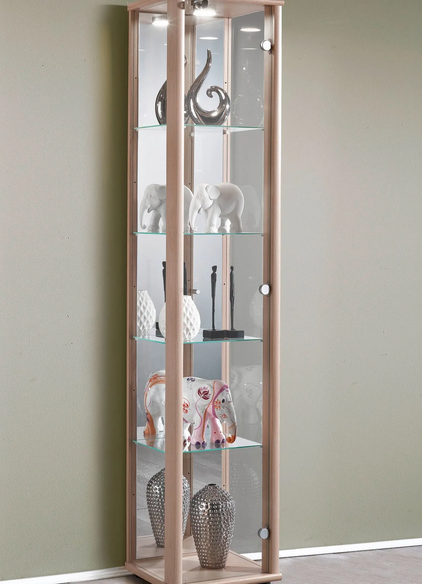 Vitrine, 1-türig, mit LED-Beleuchtung