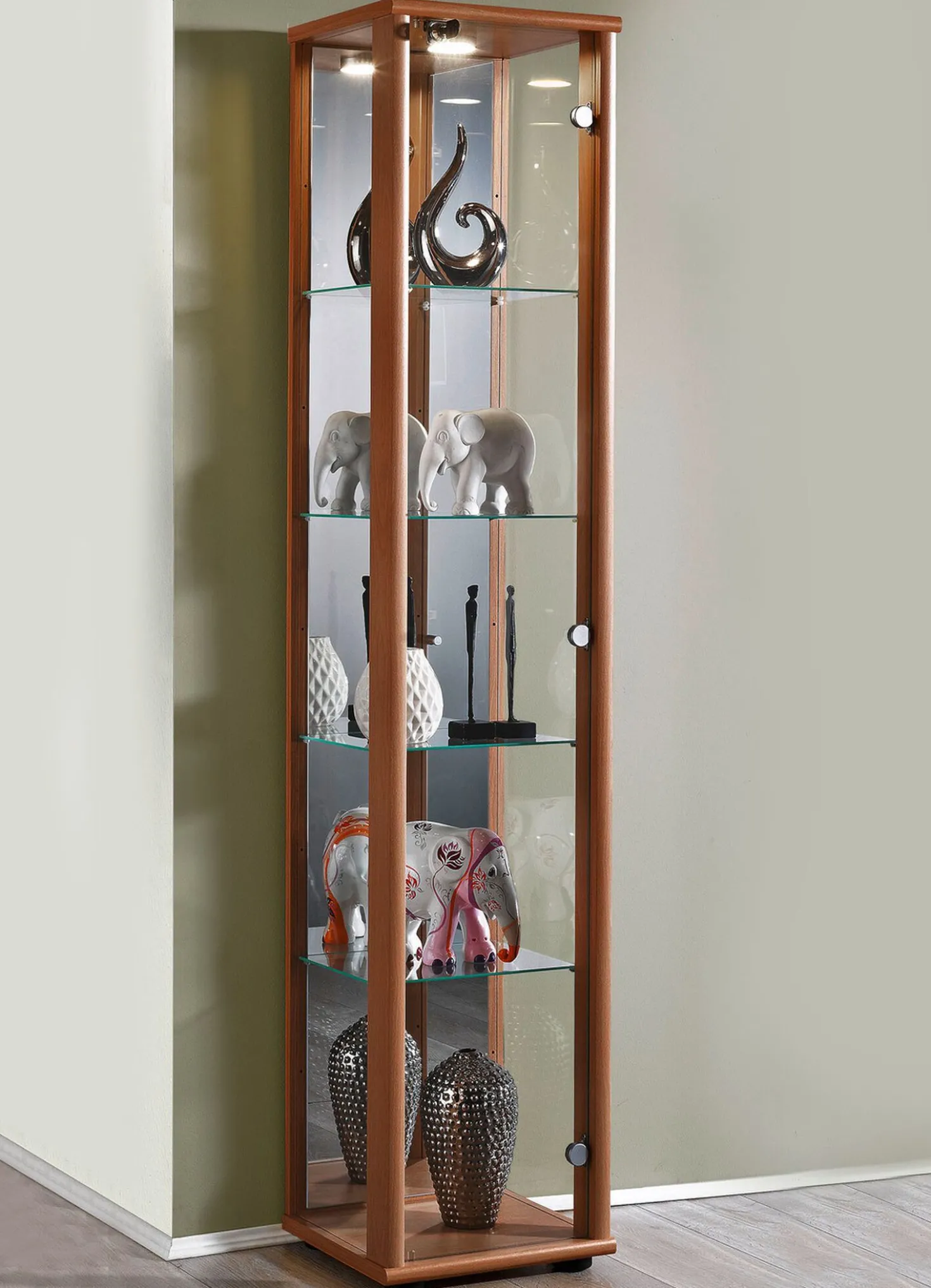 Vitrine, 1-türig, mit LED-Beleuchtung