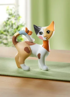 Von Hand gefertigt Katze aus Biskuitporzellan