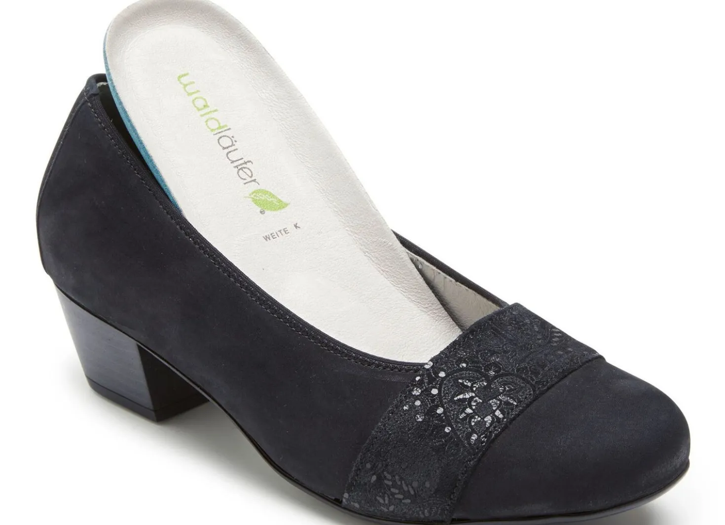 Waldläufer, bequeme Damen-Pumps, Weite K, mit herausnehmbarem Fußbett