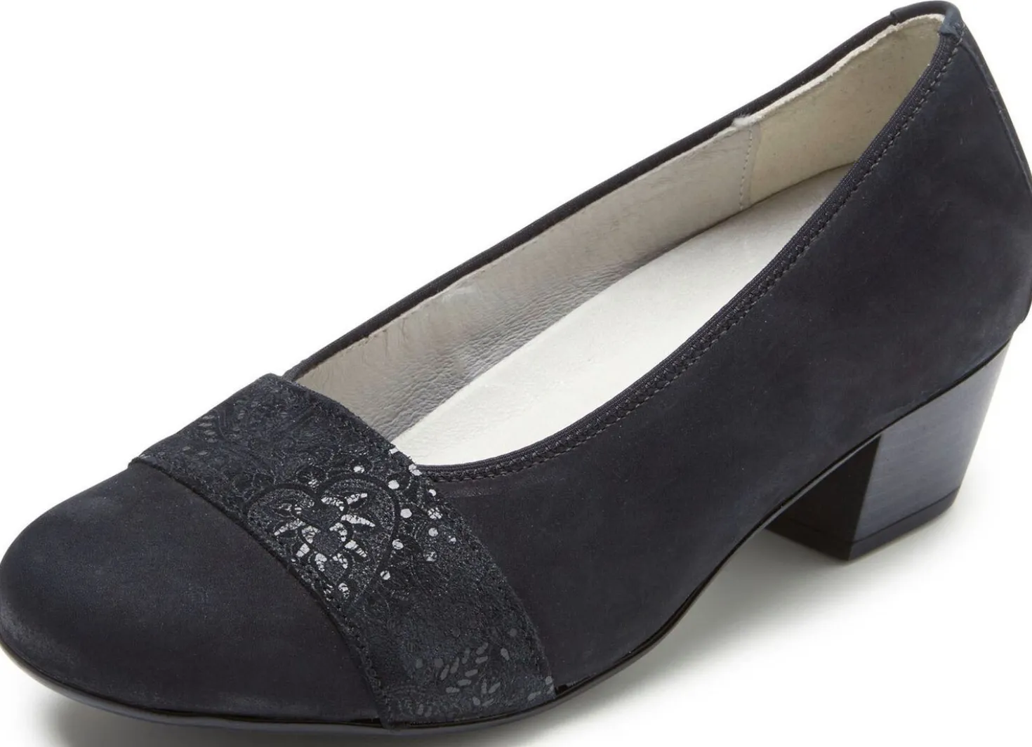 Waldläufer, bequeme Damen-Pumps, Weite K, mit herausnehmbarem Fußbett