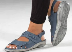 Waldläufer, bequeme Damen-Sandalen, Weite G, mit herausnehmbarem Fußbett