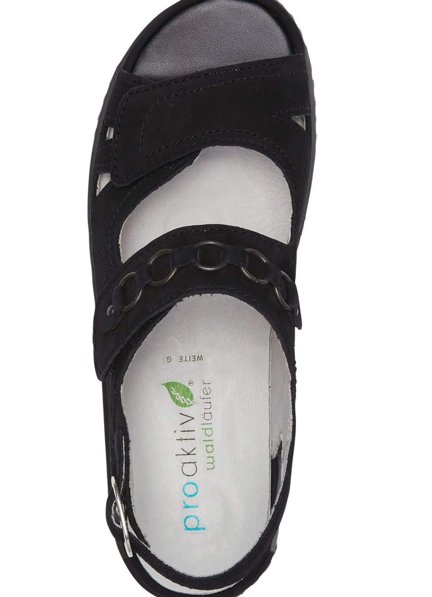 Waldläufer, bequeme Damen-Sandalen, Weite G, mit herausnehmbarem Fußbett