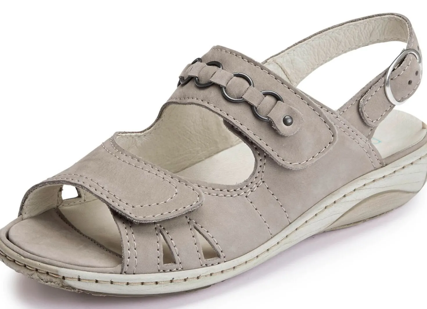 Waldläufer, bequeme Damen-Sandalen, Weite G, mit herausnehmbarem Fußbett