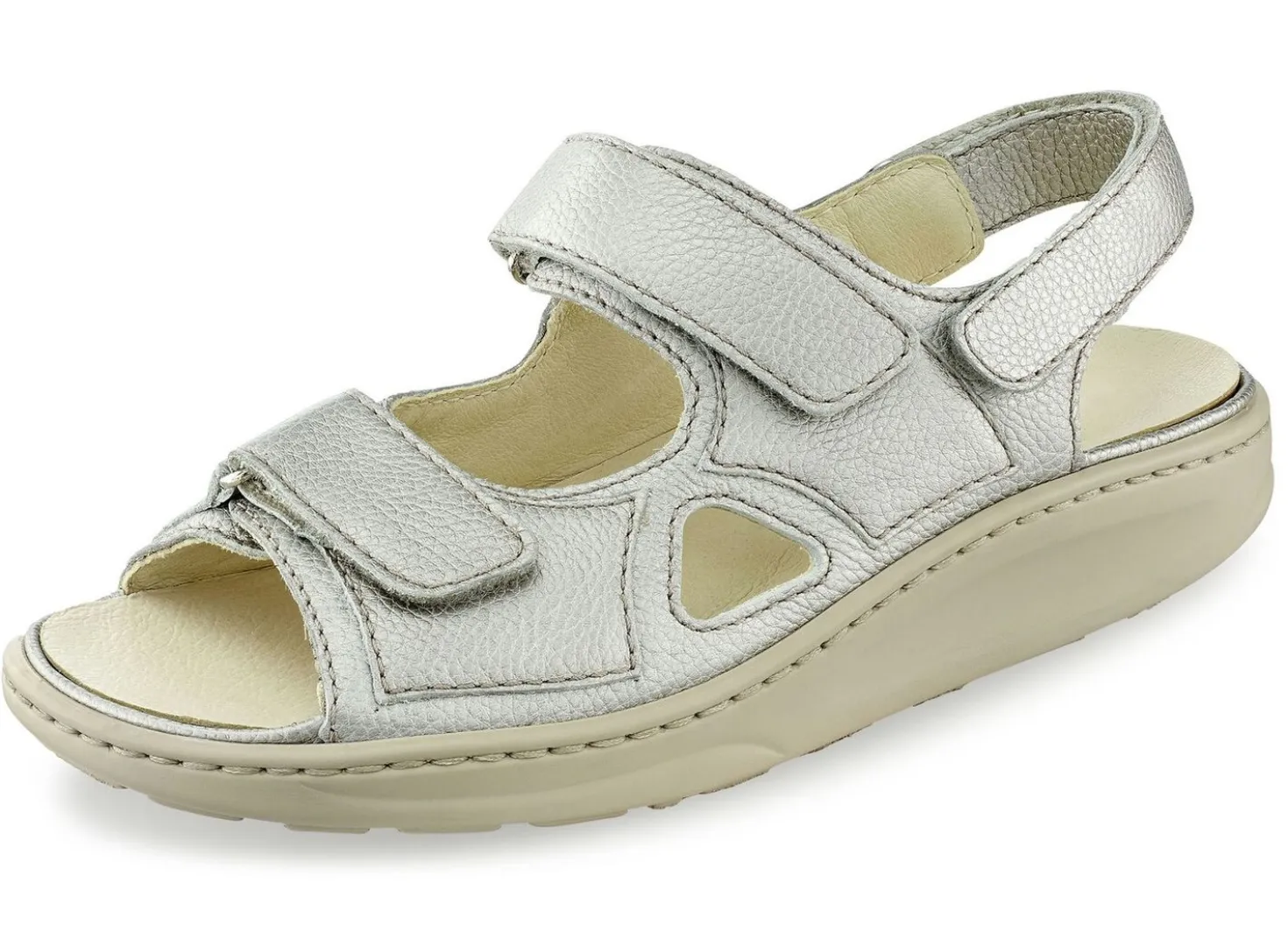 Waldläufer, bequeme Damen-Sandalen, Weite H, mit herausnehmbarem Fußbett