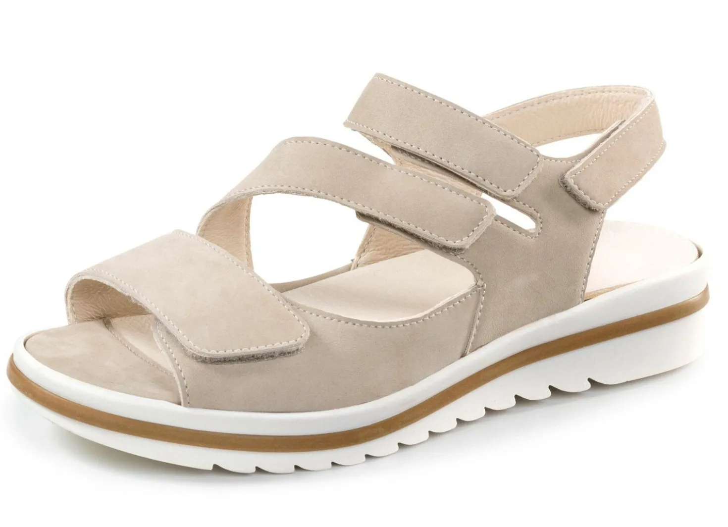 Waldläufer, bequeme Damen-Sandalen, Weite H, mit herausnehmbarem Fußbett