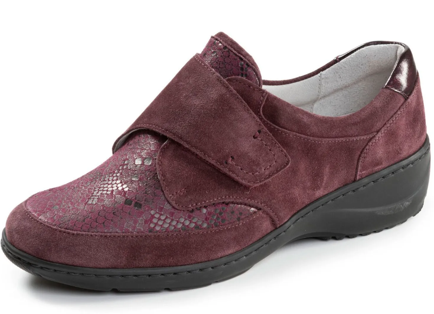 Waldläufer, bequeme Damen-Slipper, Weite K, mit herausnehmbarem Fußbett