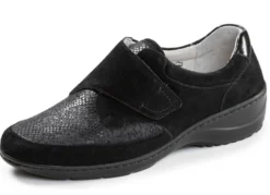 Waldläufer, bequeme Damen-Slipper, Weite K, mit herausnehmbarem Fußbett