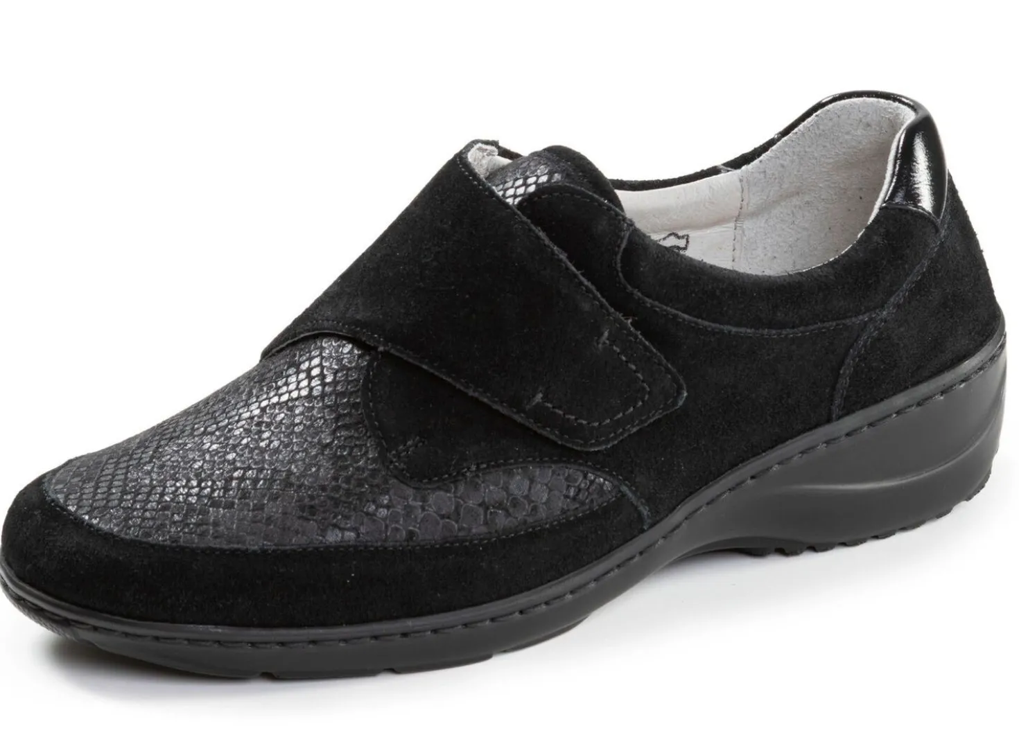Waldläufer, bequeme Damen-Slipper, Weite K, mit herausnehmbarem Fußbett