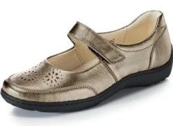 Waldläufer, bequeme Damen-Slipper, Weite H, mit herausnehmbarem Fußbett