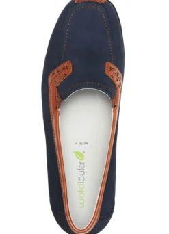 Waldläufer, bequeme Damen-Slipper, Weite H, mit herausnehmbarem Fußbett