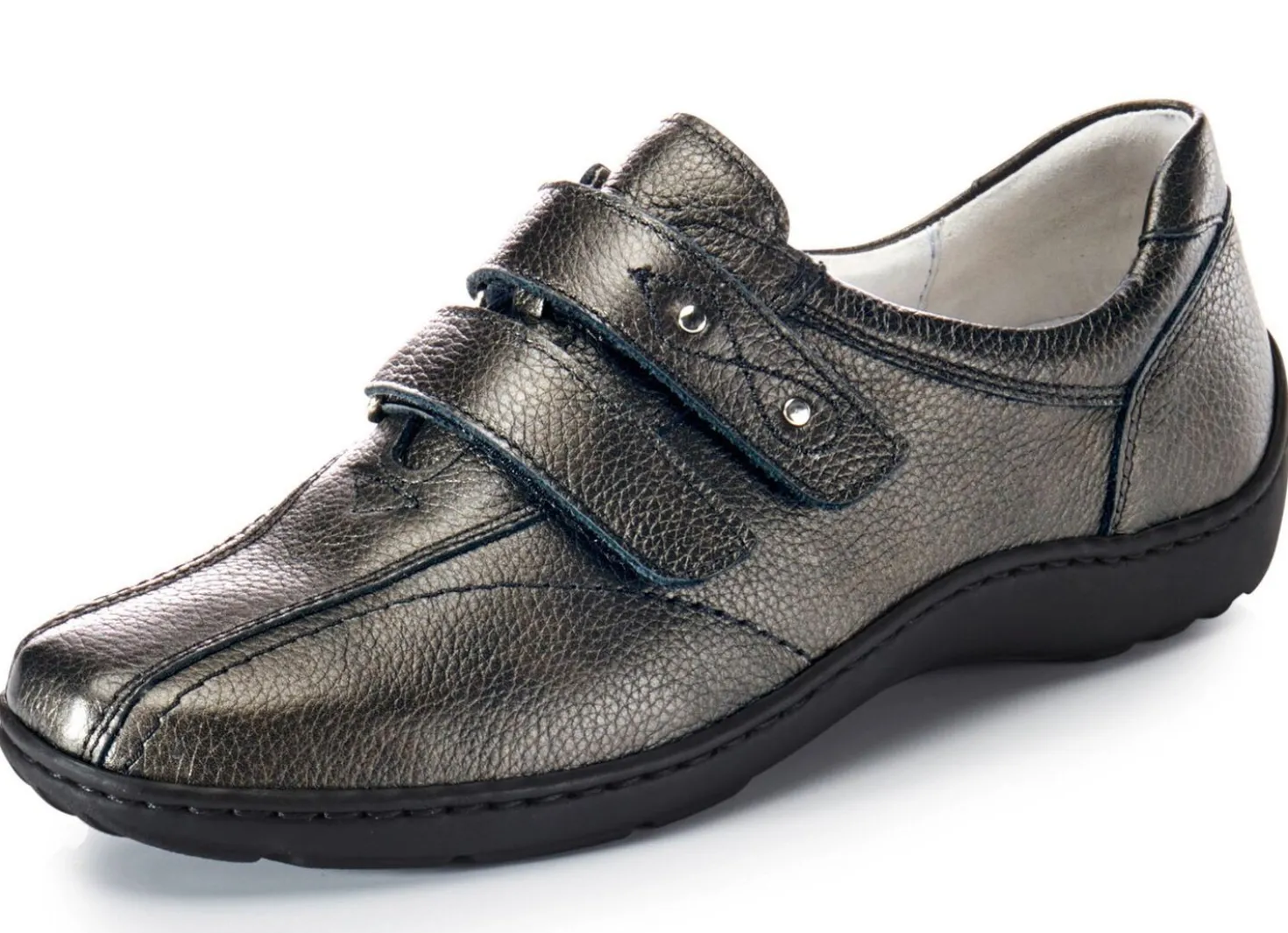 Waldläufer, bequeme Damen-Slipper, Weite H, mit herausnehmbarem Fußbett