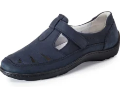 Waldläufer, bequeme Damen-Slipper, Weite H, mit herausnehmbarem Fußbett
