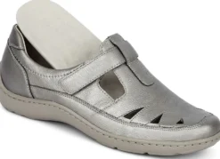 Waldläufer, bequeme Damen-Slipper, Weite H, mit herausnehmbarem Fußbett