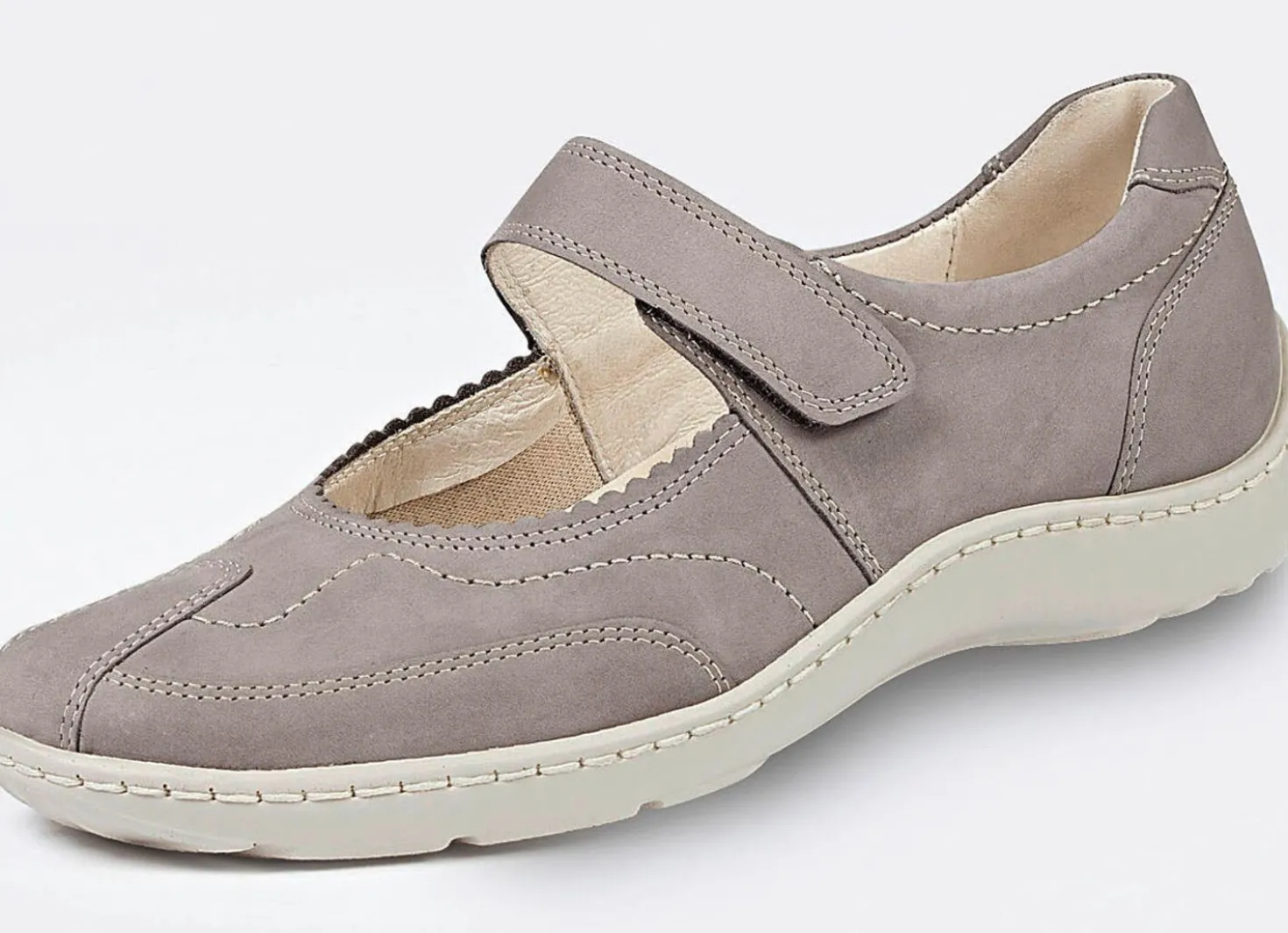Waldläufer, bequeme Damen-Slipper, Weite H, mit herausnehmbarem Fußbett