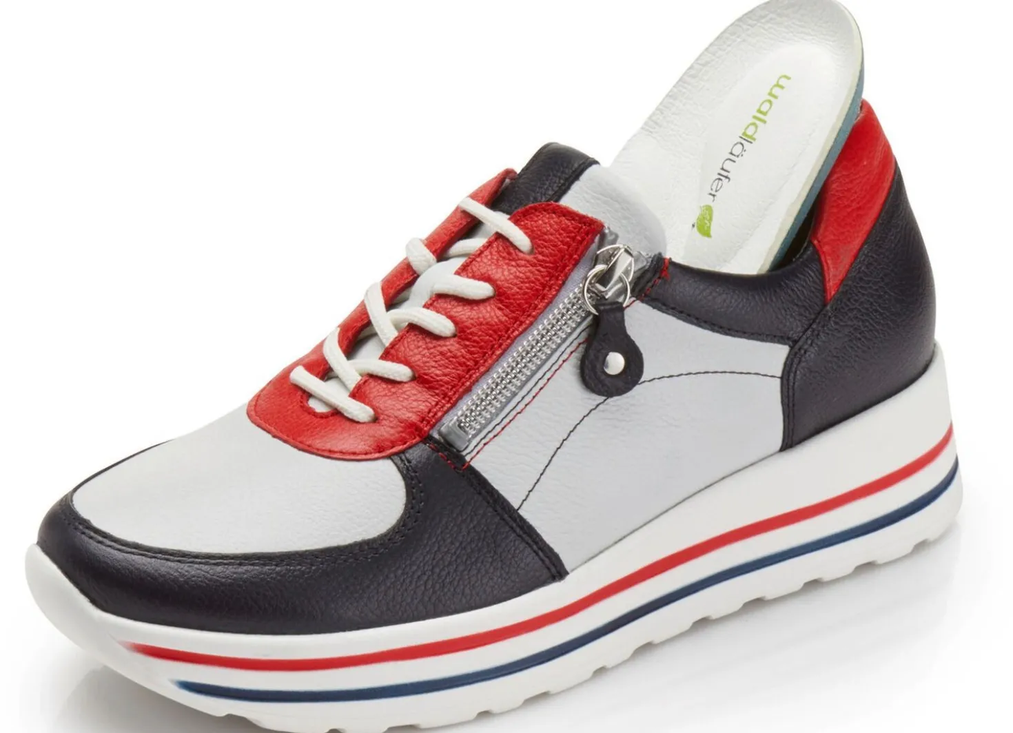 Waldläufer, bequeme Damen-Sneaker, Weite H, mit herausnehmbarem Fußbett