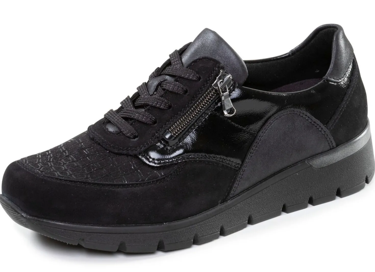 Waldläufer, bequeme Damen-Sneaker, Weite K, mit herausnehmbarem Fußbett