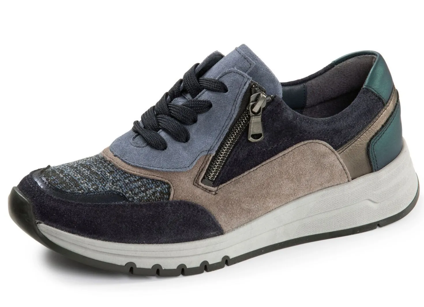 Waldläufer, bequeme Damen-Sneaker, Weite H, mit herausnehmbarem Fußbett