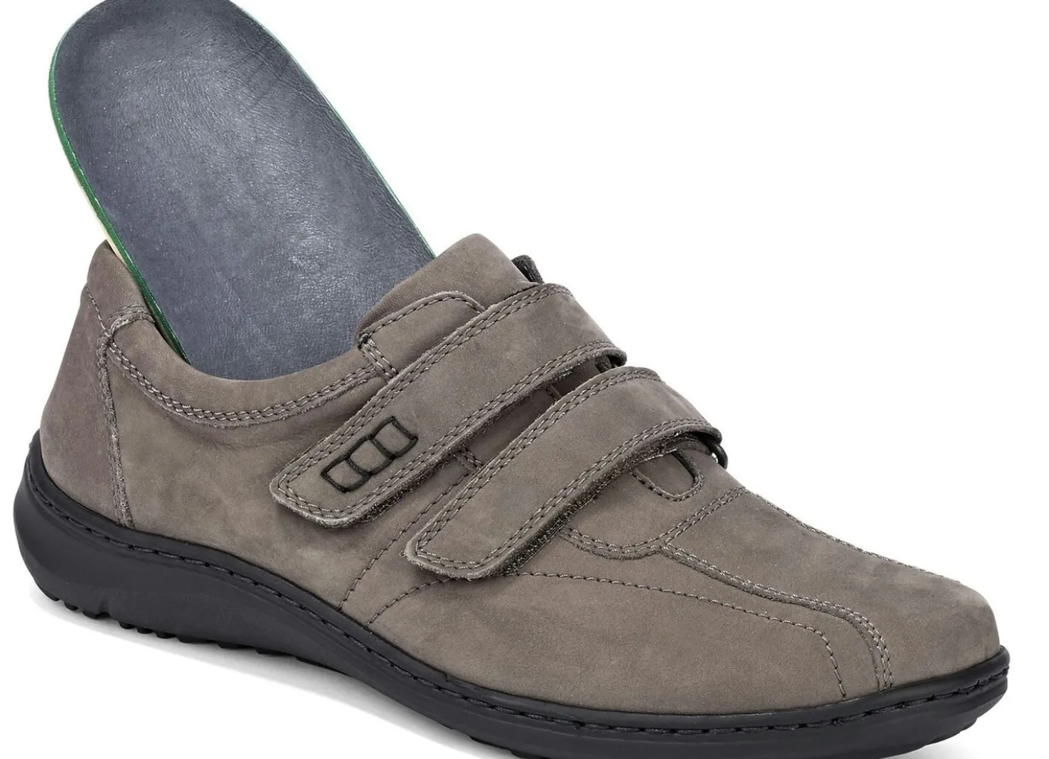 Waldläufer, bequeme Herren-Slipper, Weite H, mit herausnehmbarem Fußbett